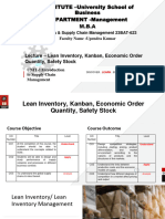 Lean Inventory, Kanban, Economic Order Quantity, Safety Stock