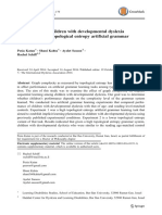 Performance of Children With Developmental Dyslexia On High and Low Topological Entropy Artificial Grammar Learning Task