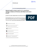 Mental Health Screens Used in U.S. Corrections Settings Evidence of Fairness With Black and Latinx People