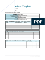 Project Handover Template Checklist