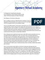 MCPS Montgomery Virtual Academy School Letter To Board of Education