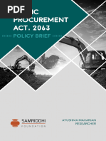 Public Procurement Act 2063 Policy Brief