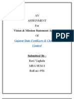 Vision & Mission Statement Analysis: AN Assignment For