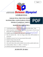 Soal B Inggris JSO Final Provinsi