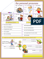 Verb To Be Personal Pronouns Worksheet