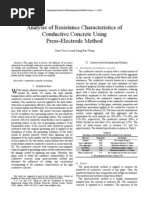 Analysis of Resistance Characteristics of Conductive Concrete Using Press-Electrode Method