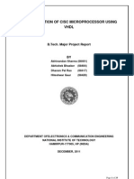 Implementation of Cisc Microprocessor Using VHDL: B.Tech. Major Project Report