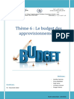 Thème 6 - Le Budget Des Approvisionnements