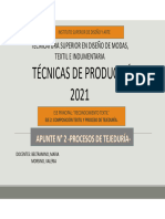 Técnicas de Producción I - Apunte #2 - Procesos de Tejeduría