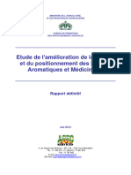 Etude de L'amélioration de La Qualité Et Du Positionnement Des Plantes Aromatiques Et Médicinales