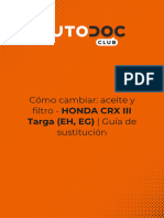 Cómo Cambiar - Aceite y Filtro - HONDA CRX III Targa (EH, EG) - Guía de Sustitución