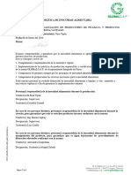 Declaración de La Política de Inocuidad Alimentaria