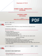 Course Name: Operating Systems Course Code: 22CS2104A: Department of CSE-H