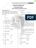 Random Variable and Random Process - Practice Sheet 02