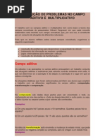 Resolução de Problemas No Campo Aditivo e