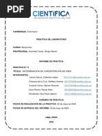 Informe N°5 - DETERMINACIÓN DE CONCENTRACIÓN DE UREA