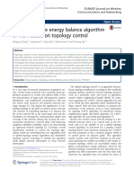 Research On The Energy Balance Algorithm of WSN Based On Topology Control