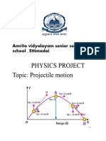 Physics Project Topic: Projectile Motion: Amrita Vidyalayam Senior Secondary School, Ettimadai