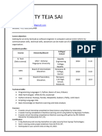 Tejasai Resume