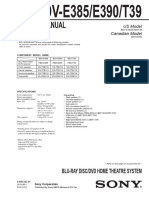 Sony - BDV E385, BDV E390, BDV t39, HBD E385, HBD E390, HBD t39