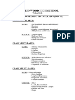 IIT Screenint Test Syllabus 2024-25