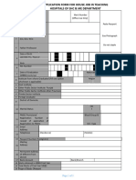 House Job Application Form 2020