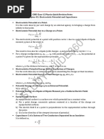 CLASS 12 Physics Notes Chapter 02 Electrostatic Potential and Capacitance