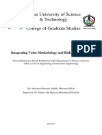 Integrating Value Methodology and Risk Management - Table of Content