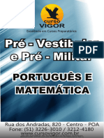 CURSO VIGOR - APOSTILA POReMAT - PRE-VESTIBULAR E PRE-MILITAR