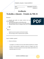 NR34 - Avaliação - Trabalho A Quente e Estudo Da NR-34 - 2024