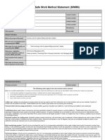 Safe Work Method Statement Working at Heights Template