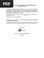 Declaración de Reporte A La Unidad de Análisis Financiero Y Económico (Uafe)