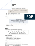 Announcement Worksheet