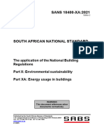 Sans 10400 Xa The Application of The National Building Regulations Environmental Sustainability Energy Usage in Buildings 2021