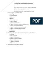 Guidelines For Project and Seminar Supervision 2014