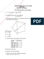 Kcse 2000 Mathematics Questions