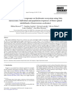 A Long-Term Copper Exposure On Freshwater Ecosystem Using Lotic Mesocosms Individual and Population Responses of Three Spined Sticklebacks (Gasterosteus Aculeatus)