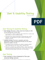 User & Usability Testing