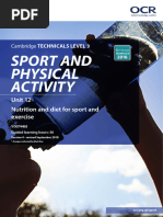 Nutrition and Diet For Sport and Exercise