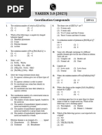 Coordination Compounds: DPP 01 (Of Lecture 3) - Yakeen 3.0 2023