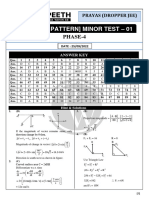 2 - Minor Test-01 - DROPPER JEE - (Phase-4) - 25-09-2022 - Answer Key & Solution