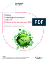 Syllabus: Cambridge International AS Level Environmental Management 8291