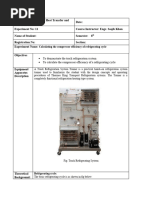 Experiment 11 (Compressoe Efficiency of A Refrigeration Cycle)