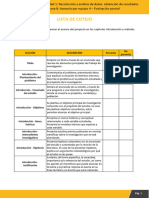 Lista de Cotejo - Introducción, Método y Resultados