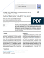 Solar Light-Driven Photocatalytic Degradation of Methyl Blue by