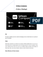 Urban Company Project Work