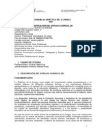 Ord. #052/2019 CD FFL: Programa de Didáctica de La Lengua 2021 1. Datos de Identificación Del Espacio Curricular