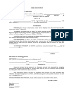 Sample - Deed of Donation and Acceptance