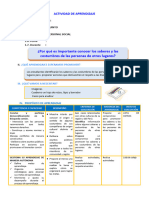 D3 A3 SESION PS. ¿Por Qué Es Importante Conocer Los Saberes y Las Costumbres de Las Personas de Otros Lugares