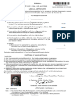 Form 1-A (See Rules 5 (1), (3), 7,10 (A), 14 (D), and 18 (D) ) : Certificate of Medical Fitness